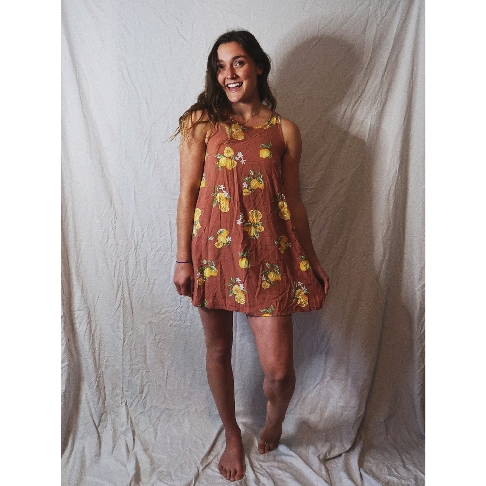 Lemon Pattern Mini Dress
